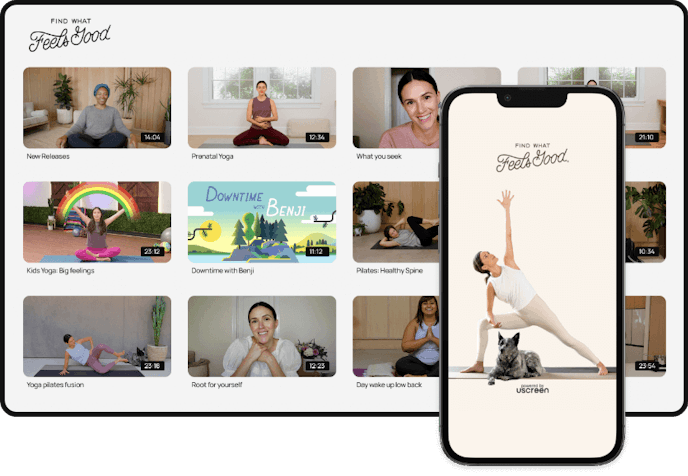 Desktop and mobile view of what the Find What Feels Good membership platform looks like